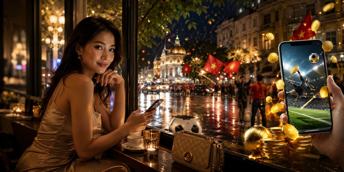 Người dùng tại Hà Nội xem bóng đá và theo dõi kèo cá cược trực tuyến tại quán cà phê